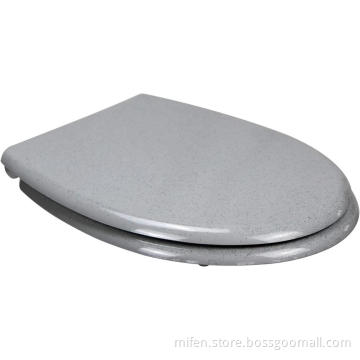 Fanmitrk Duroplast Toilet Seat Soft Close -Grey Color,Quick Release Toilet Lid with Top Fixing
